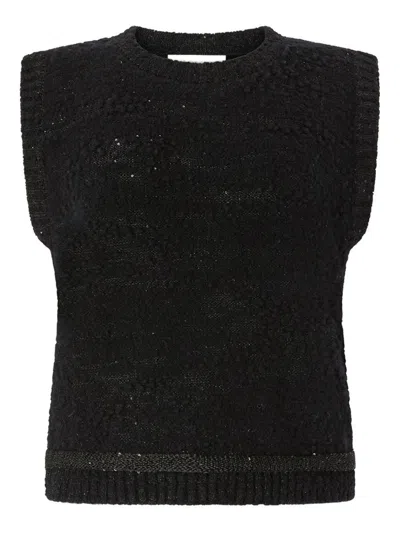 Genny Sequin-embellished Vest In Black