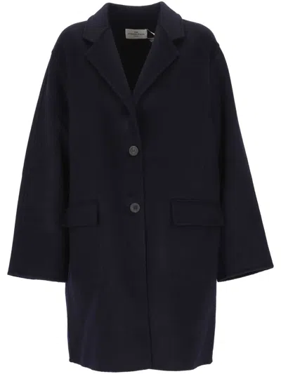 The Dynamis Studio Unlined Wool Coat With Flap Pockets In Blue