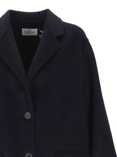 The Dynamis Studio Unlined Wool Coat With Flap Pockets In Blue