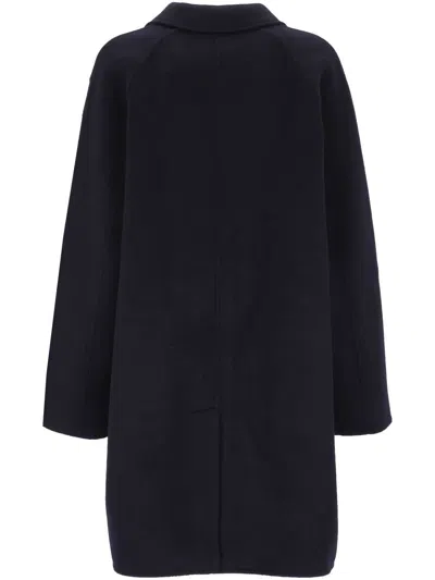 The Dynamis Studio Unlined Wool Coat With Flap Pockets In Blue
