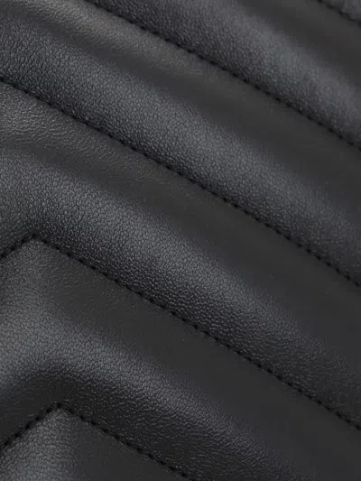 Saint Laurent Black Leather Large Lou Lou Shoulder Bag In Black