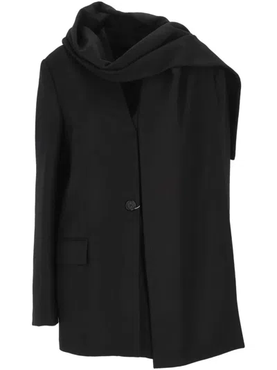 Totême Scarf Single-breasted Jacket In Black