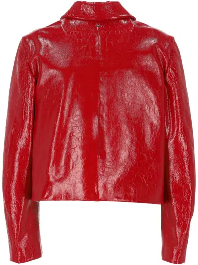 Cassell Embossed-effect Leather Jacket In Red