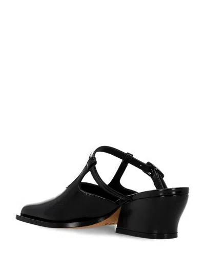 Loewe Modern Leather Onda Mules With Block Heel In Black