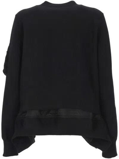 Sacai Long-sleeved Sweatshirt In Black