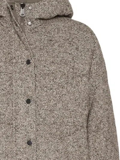 Brunello Cucinelli Women Reversible Wool And Silk Down Jacket In Multi