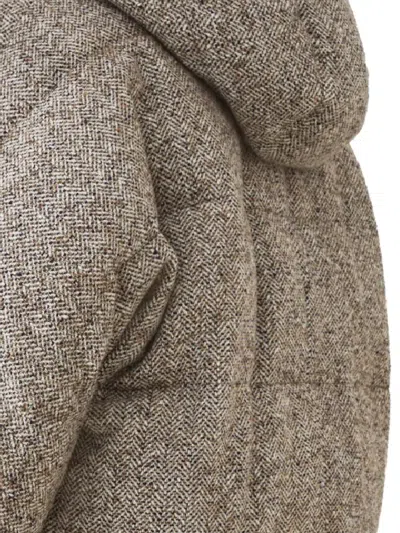 Brunello Cucinelli Women Reversible Wool And Silk Down Jacket In Multi