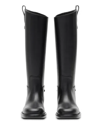 Burberry Cavalier Boots In Leather In Black