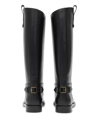 Burberry Cavalier Boots In Leather In Black
