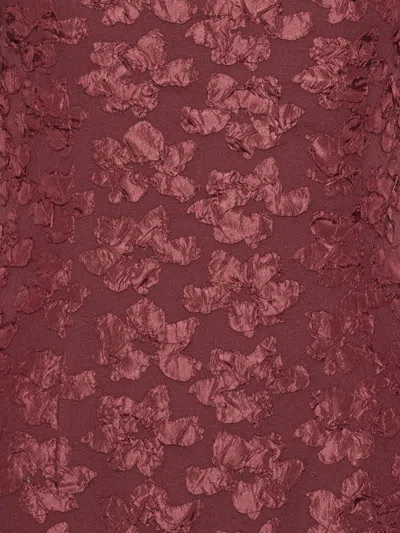Rotate Birger Christensen Rotate Birgerchristensen Jacquard Midi Puffy Dress In Burgundy