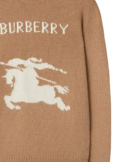 Burberry Wool And Cashmere Pullover With Ekd In Brown