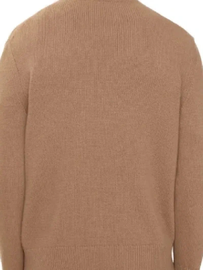 Burberry Wool And Cashmere Pullover With Ekd In Brown