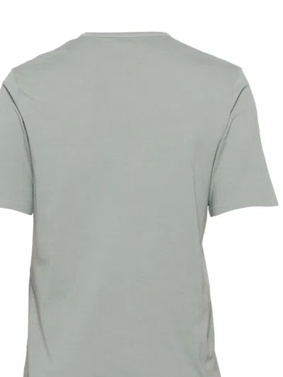 Saint Laurent Tonal Logo Embroidery Cotton T Shirt In Gray