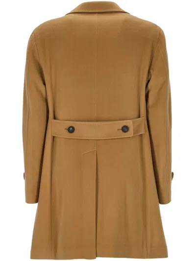 Tagliatore Button-fastening Coat In Brown