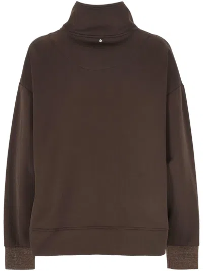 Lorena Antoniazzi Zip-fastening Sweatshirt In Brown