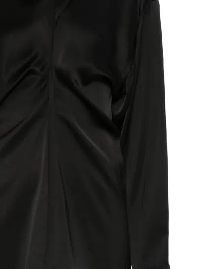 Totême Slouch Zip-front Draped Blouse In Black