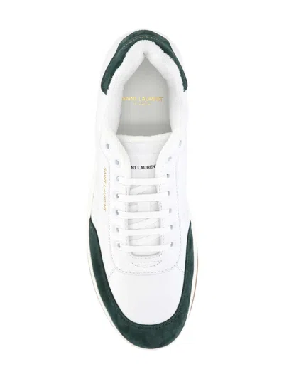 Saint Laurent Sl61 Leather Sneakers Signature Sole In Green