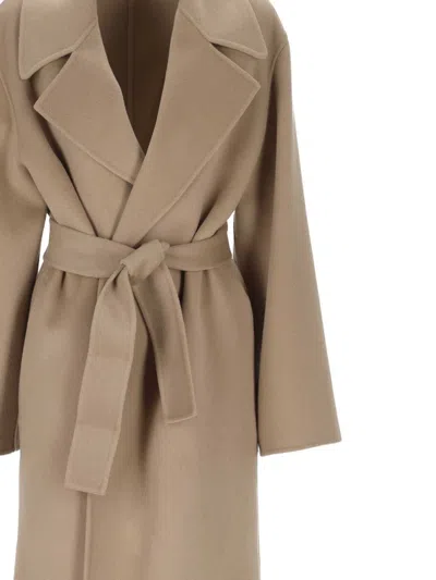 Alberta Ferretti Alberta Ferreti Coat In Double-face Wool In Neutral