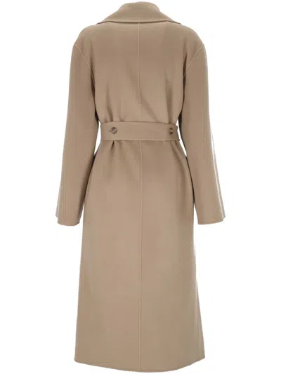Alberta Ferretti Alberta Ferreti Coat In Double-face Wool In Neutral