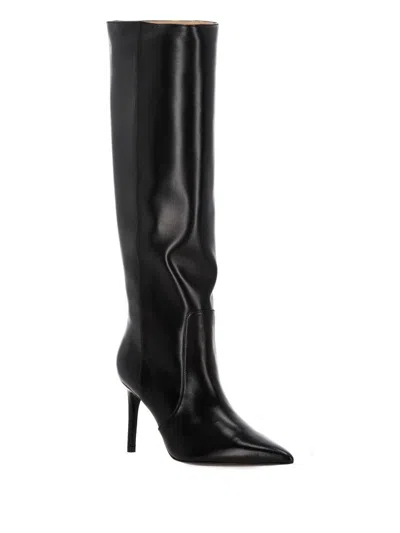 Stuart Weitzman Knee High Stiletto Pointed Toe Boot In Black