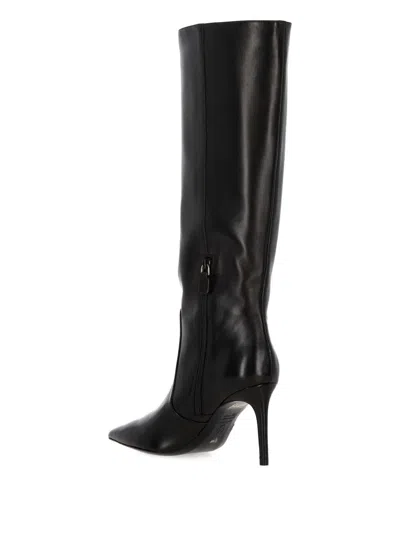 Stuart Weitzman Knee High Stiletto Pointed Toe Boot In Black