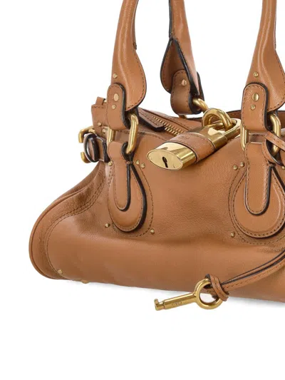 Chloé Chloe Paddington Medium Grained Leather Shoulder Bag In Brown