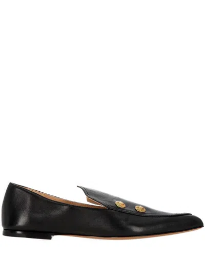 Chloé Agnes Pointed-toe Embellished Loafers In Black