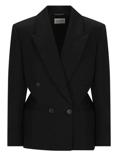 Givenchy Double-breasted Jacket Featuring Button Detailing In Black
