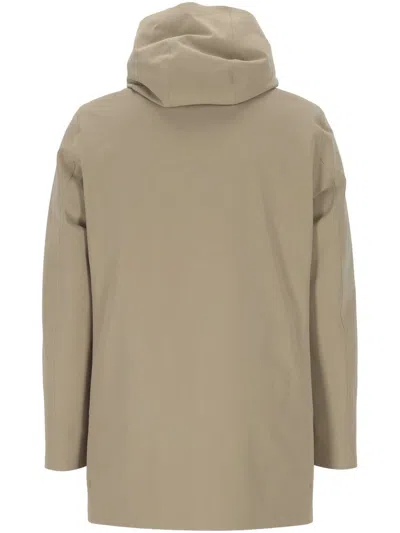 Rrd Buttoned Hooded Jacket In Brown