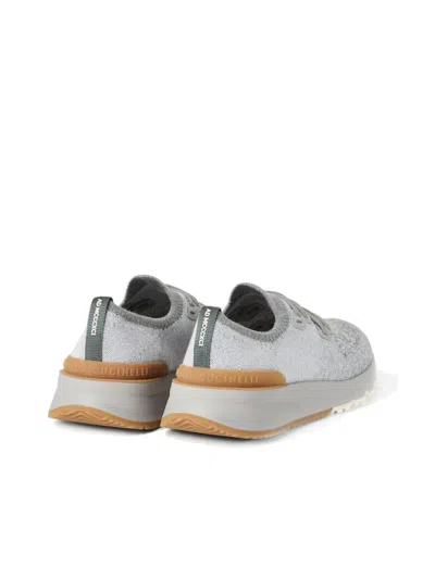 Brunello Cucinelli Stretch Knit Low-top Sneakers In Multi