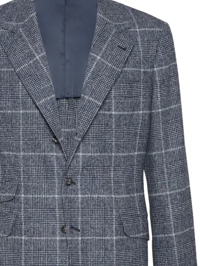 Brunello Cucinelli Notch Lapel Wool Jacket In Multi