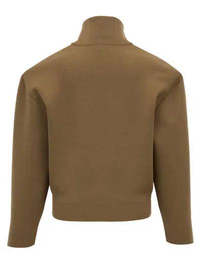 Saint Laurent Turtleneck Sweater In Brown