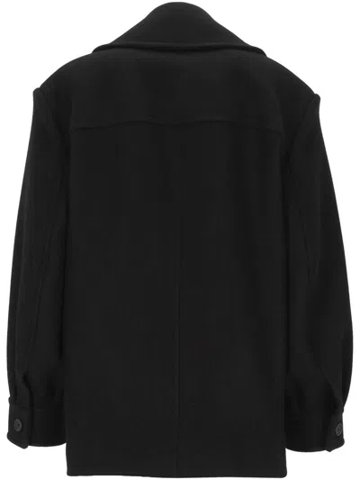 Saint Laurent Coats In Black