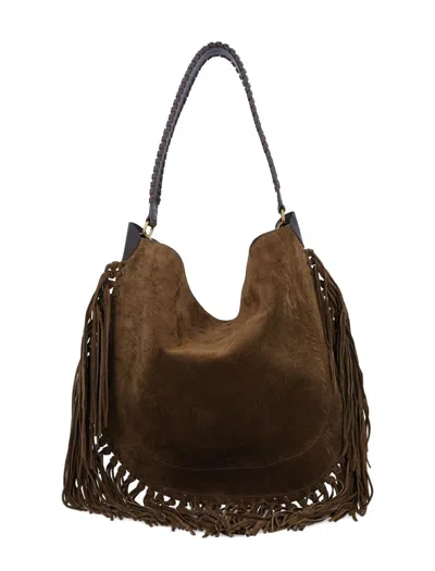 Isabel Marant Oskan Hobo Soft Shoulder Bag In Brown Suede