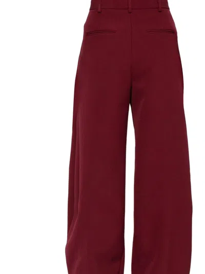 The Andamane Bordeaux Pleated Pants In Red