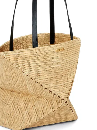 Loewe Medium Puzzle Fold Shoulder Bag In Neutral