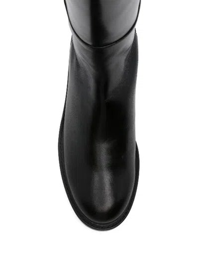 Stuart Weitzman Keelan Leather And Neoprene Over-the-knee Boots In Black