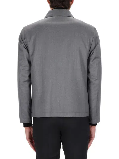 Hugo Boss Boss Grey Virgin Wool Jacket In Gray