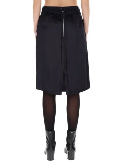 Maison Margiela Midi Skirt With Zipper Detail In Blue