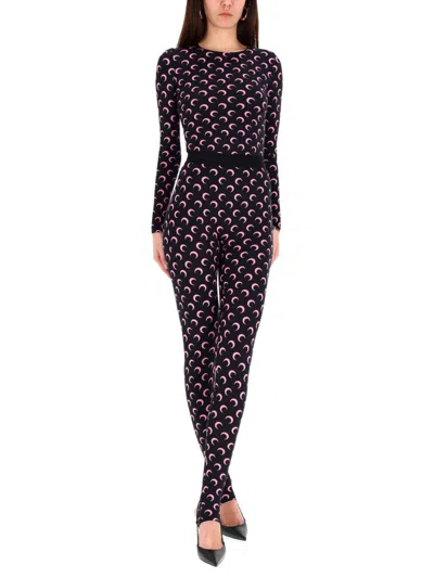Marine Serre "moon" Leggings In Black