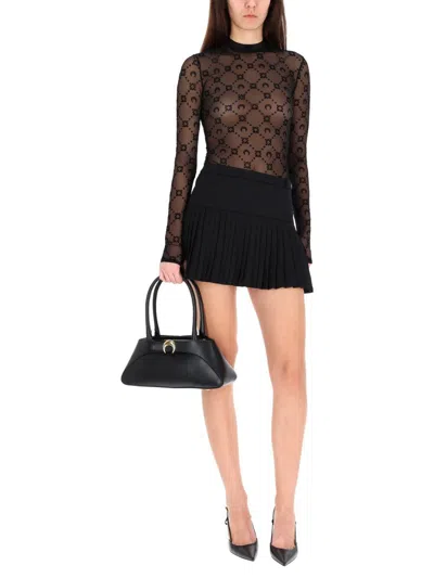 Marine Serre Wool Miniskirt In Black