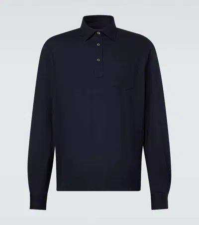 Ralph Lauren Cotton And Cashmere Polo Shirt In Blue
