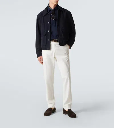 Ralph Lauren Cotton And Cashmere Polo Shirt In Blue