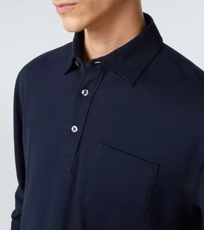 Ralph Lauren Cotton And Cashmere Polo Shirt In Blue
