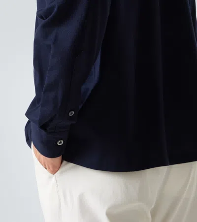 Ralph Lauren Cotton And Cashmere Polo Shirt In Blue