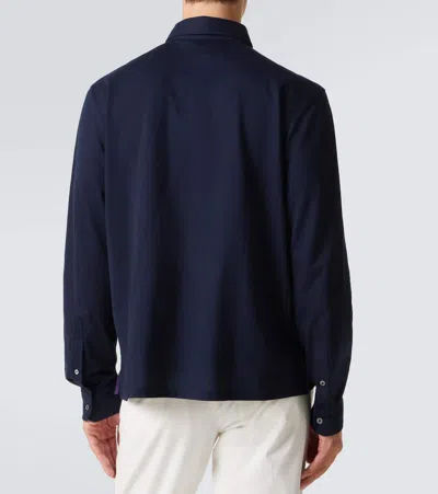 Ralph Lauren Cotton And Cashmere Polo Shirt In Blue