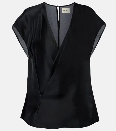 Khaite Mer Silk Top In Black