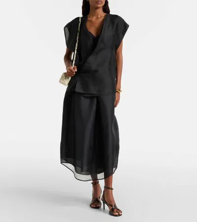 Khaite Mer Silk Top In Black