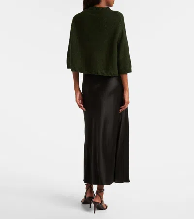 Khaite Sabina Cropped Cashmere Sweater In Green