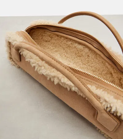 Alaïa Le Teckel Suede Clutch In Sand